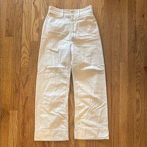 Apiece Apart sz 0 Merida wide leg high waist cotton pants ivory great condition